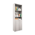 BIBLIOTECA CON PUERTAS BAJAS COLOR JACARANDA 60X190X30 ORLANDI