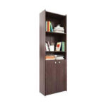 BIBLIOTECA CON PUERTAS BAJAS COLOR WENGUE 60X190X30 ORLANDI