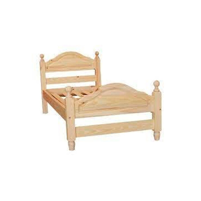 CAMA DE PINO CRUDO 1 PLAZA 80CM TORNEADA - Imagen 1