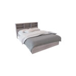 CAMA 2 PLAZAS CON REPISA COLOR JACARANDA 150X90X210 ORLANDI
