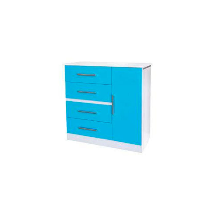COMODA FORTALEZA 1P 4C INFANTIL CELESTE MAXIMO - Imagen 1
