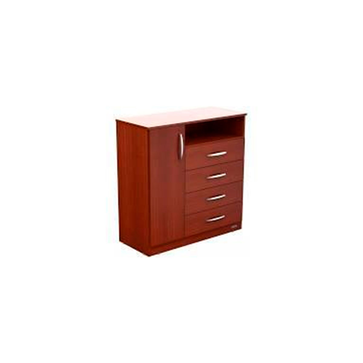 COMODA TV 1 PUERTA 4 CAJONES CAOBA MAXIMO