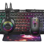 COMBO GAMING XTRIKE ME X4, TECLADO, MOUSE, PAD, AURICULARES, 7 COLORES