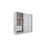 ROPERO 2 PUERTAS CORREDIZAS 2C LINEA SUAVE COLOR JACARANDA MEDIDAS 182X53X184 ORLANDI