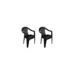 SILLA PASADENA GARDEN LIFE C/APOYA BRAZOS NEGRA, PVC, 52X55X57CM, AVELINO