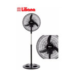 VENTILADOR DE PIE LILIANA, 20", 120W, PARRILLA METALICA NEGRA, ASPAS METALICAS, VVPM2016