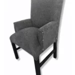 SILLA CABECERA VESTIDA CHENILLE NEGRA REFORZADA PATAS NEGRAS