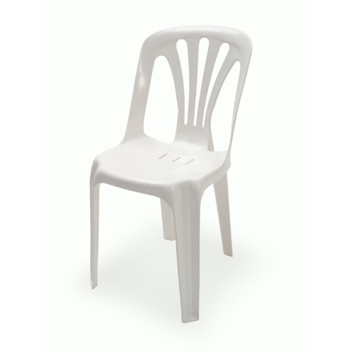 SILLA PLASTICA SIMPLE APILABLE, NIKOLAS MUNRO, COLOR BLANCA, MEDIDAS 41X82,5X52 - Imagen 1