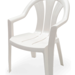 SILLON PLASTICO CON APOYA BRAZOS, PICCOLO MUNRO, COLOR BLANCO, MEDIDAS 54,5X81X58