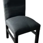 SILLA VESTIDA CHENILLE NEGRO REFORZADA PATAS NEGRAS