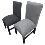 SILLA VESTIDA CHENILLE GRIS TOPO REFORZADAS PATAS COLOR NEGRO