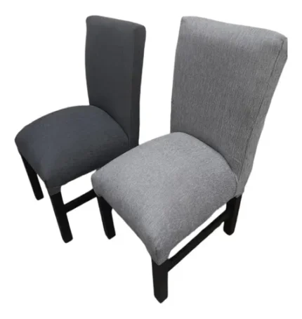 SILLA VESTIDA CHENILLE GRIS TOPO REFORZADAS PATAS COLOR NEGRO
