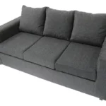 SILLON DE LIVING CLASICO 3 CUERPOS TELA CHENILLE GRIS TOPO
