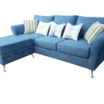 SILLON DE LIVING TRENTO 3 CUERPOS CON CAMASTRO PANA AZUL