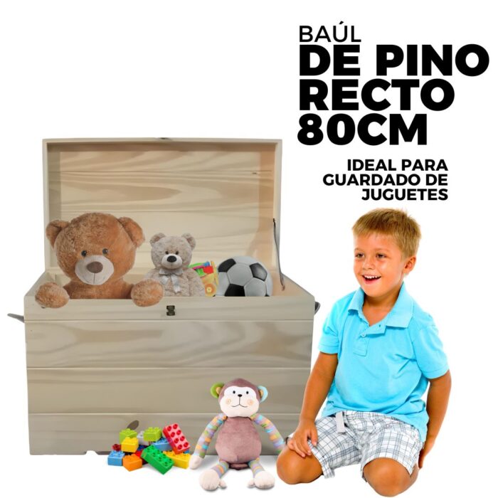 BAUL DE PINO RECTO 80cm - Imagen 1
