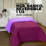 ACOLCHADO HGR, BASICO, REVERSIBLE 1 1/2, 60X240, LILA/FUCSIA
