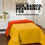 ACOLCHADO HGR, BASICO, REVERSIBLE 1 1/2, 60X240, NARANJA/AMARILLO