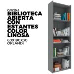 BIBLIOTECA ABIERTA CON ESTANTES COLOR LINOSA 60X190X30 ORLANDI