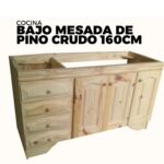 BAJO MESADA DE PINO CRUDO 160CM