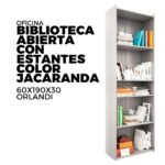 BIBLIOTECA ABIERTA CON ESTANTES COLOR JACARANDA 60X190X30 ORLANDI
