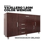 BAHIUT VAJILLERO 1,80M COLOR WENGUE 180X100X45CM ORLANDI