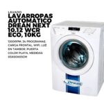 LAVARROPAS AUTOMÁTICO DREAN NEXT 10.12 WCR ECO, 10KG, 1200RPM. 34 PROGRAMAS, CARGA FRONTAL, WIFI, LUZ EN TAMBOR, PUERTA COLOR PLATA, MEDIDAS 85X60X65CM