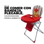SILLA DE COMER CON BANDEJA, PLEGABLE, COLOR ROJO/GRIS, MODELO: BABIES CO