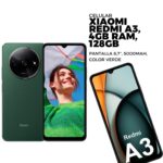 CELULAR XIAOMI REDMI A3, 4GB RAM, 128GB, PANTALLA 6,7", 5000MAH, COLOR VERDE