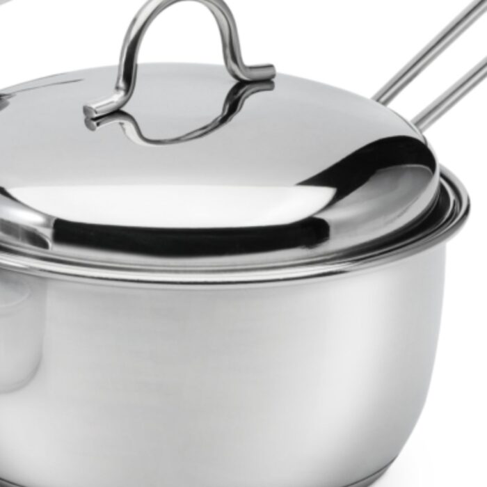 SET 1 CACEROLA OLLA 18CM, 1 VAPORIERA 20CM Y 1 SARTEN 22CM, MULTICOCCION AC. INOX. CON ANTIADHERENTE, GAMUZA - Imagen 4