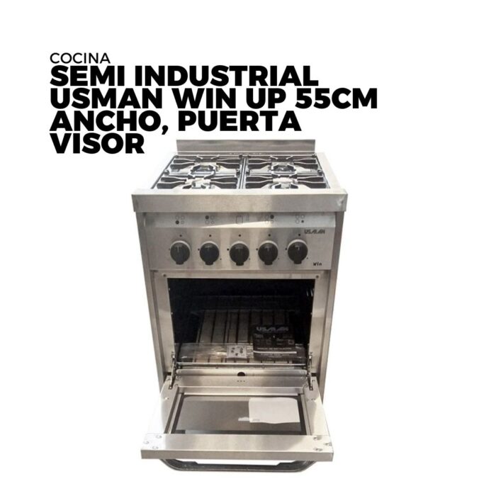 COCINA SEMI INDUSTRIAL USMAN WIN UP 55CM ANCHO, PUERTA VISOR - Imagen 1