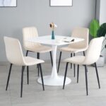SILLA DISEÑO, JACKSON GLAMM, RESPALDO DE PANA COLOR BLANCO, PATAS DE METAL COLOR NEGRO, MEDIDAS: 45X55X89 - Imagen 5