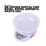BALANZA DE COCINA DIGITAL CON BOWL, EIFFEL SOPORTA HASTA 4KG