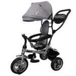 TRICICLO LATAPY, ASIENTO GIRATORIO 180°, CON MANIJA Y CAPOTA, COLORES VIOLETA, GRIS Y ROJO - Imagen 3