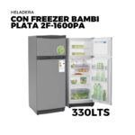 HELADERA CON FREEZER BAMBI PLATA 2F-1600PA 330LTS