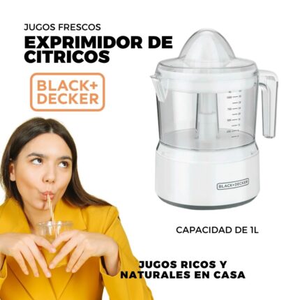 EXPRIMIDOR DE CITRICOS BLACK+DECKER, CAPACIDAD DE 1L, 25W DE POTENCIA